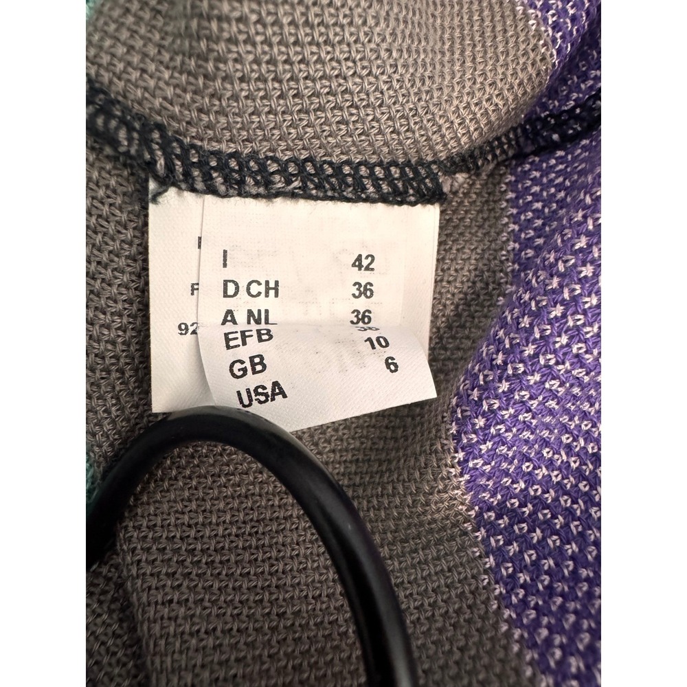 M Missoni Striped Knit Maxi Dress Purple Turquoise Sleeveless V-Neck Sz 6 IT 42 - Picture 6 of 9